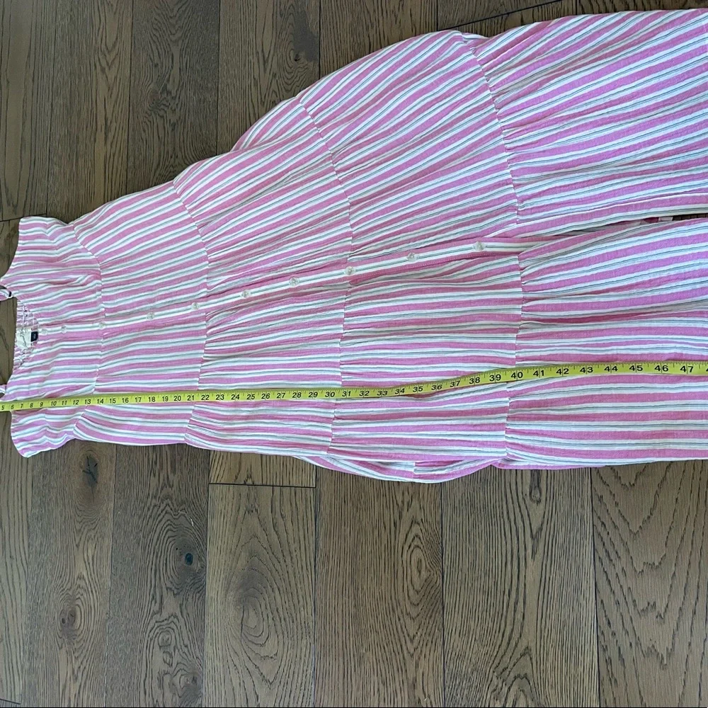 UNIVERSAL THREAD Pink & Gray Striped Tiered Ruffle Maxi Dress Size Small - Picture 9 of 11